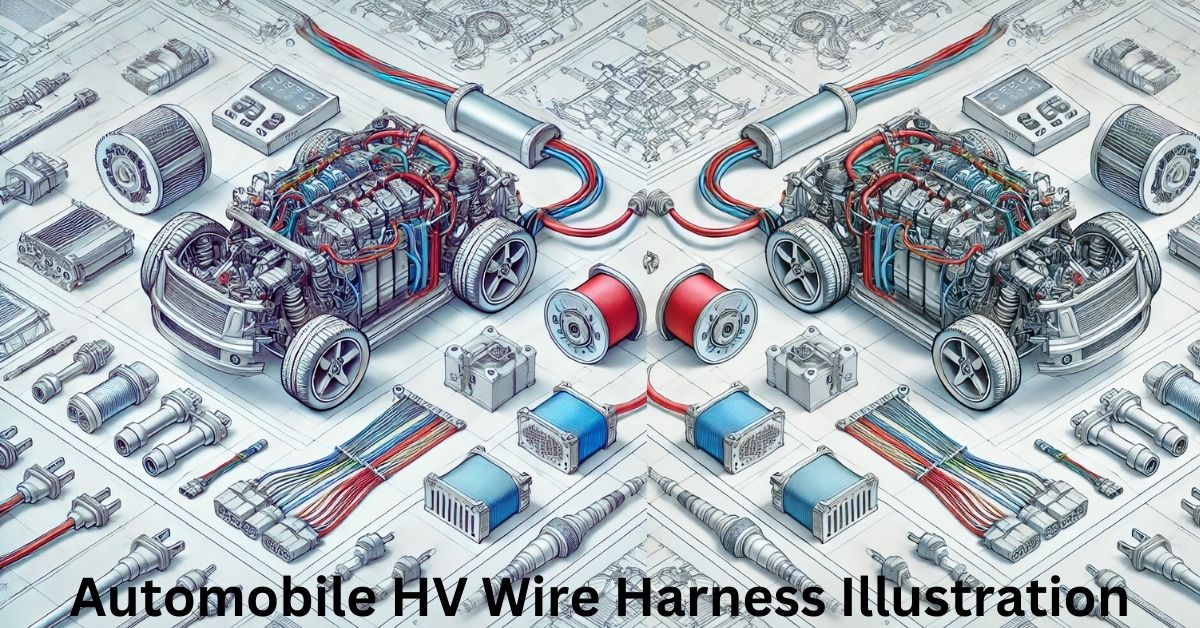 Automobile HV Wire Harness Illustration